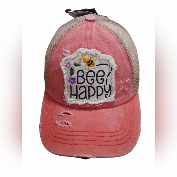 Cap for women baseball cap coral hat embroidered front crossed back with mesh - Picture 10 of 12